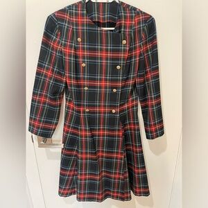 Plaid button front dress